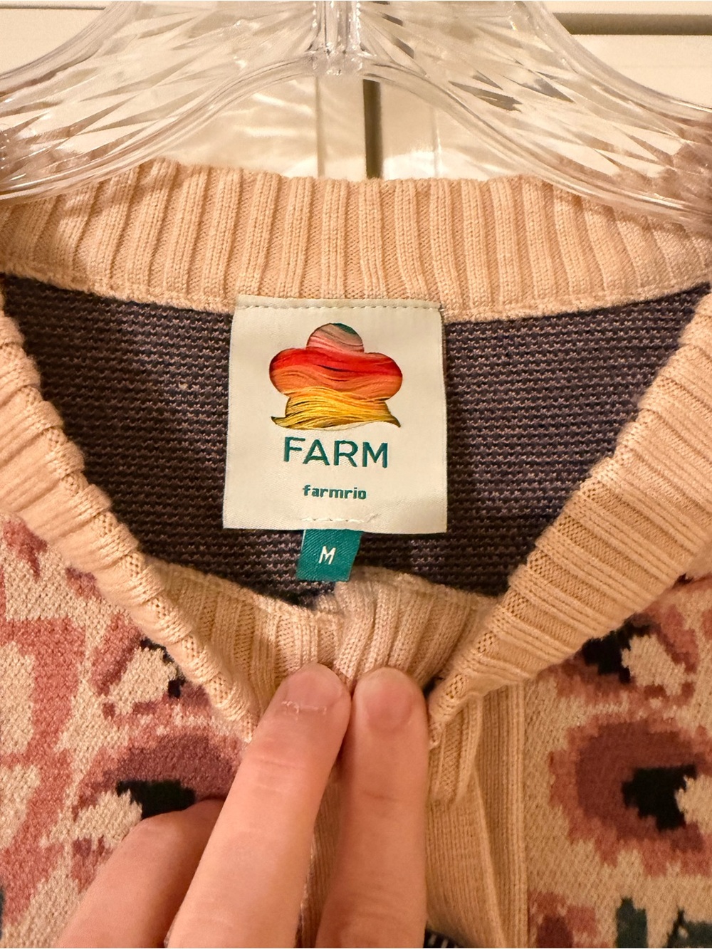 FARM Rio Belle Garden Mixed Knit Cardigan size Medium - Picture 11 of 14